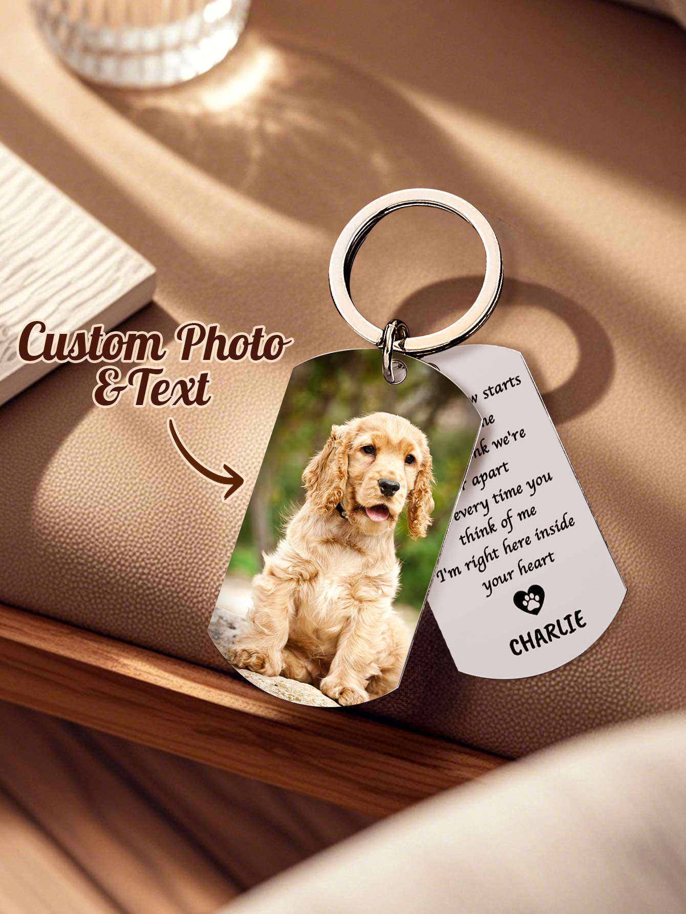 Pet Portrait Custom - Personalized Pet Photo Keychain Custom Dog