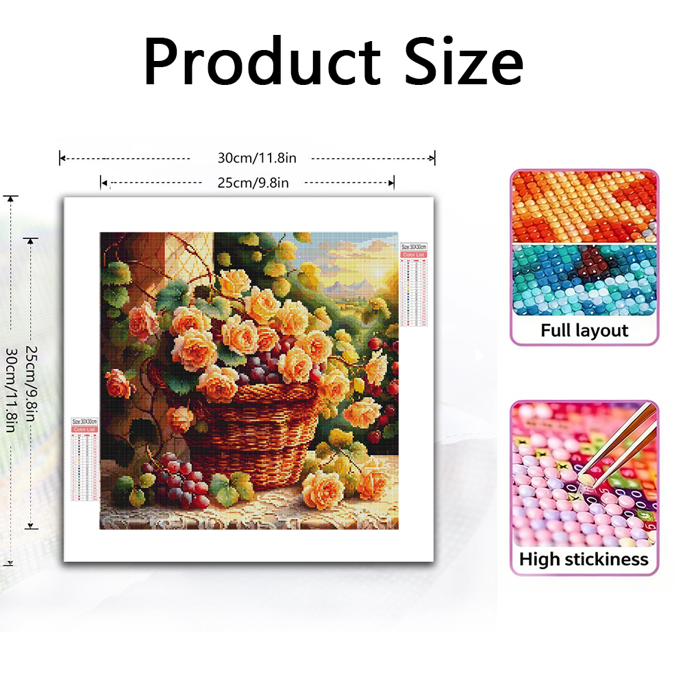 Flower Diamond Painting Kit Fu - Photo Mosaic Print 评论和价格