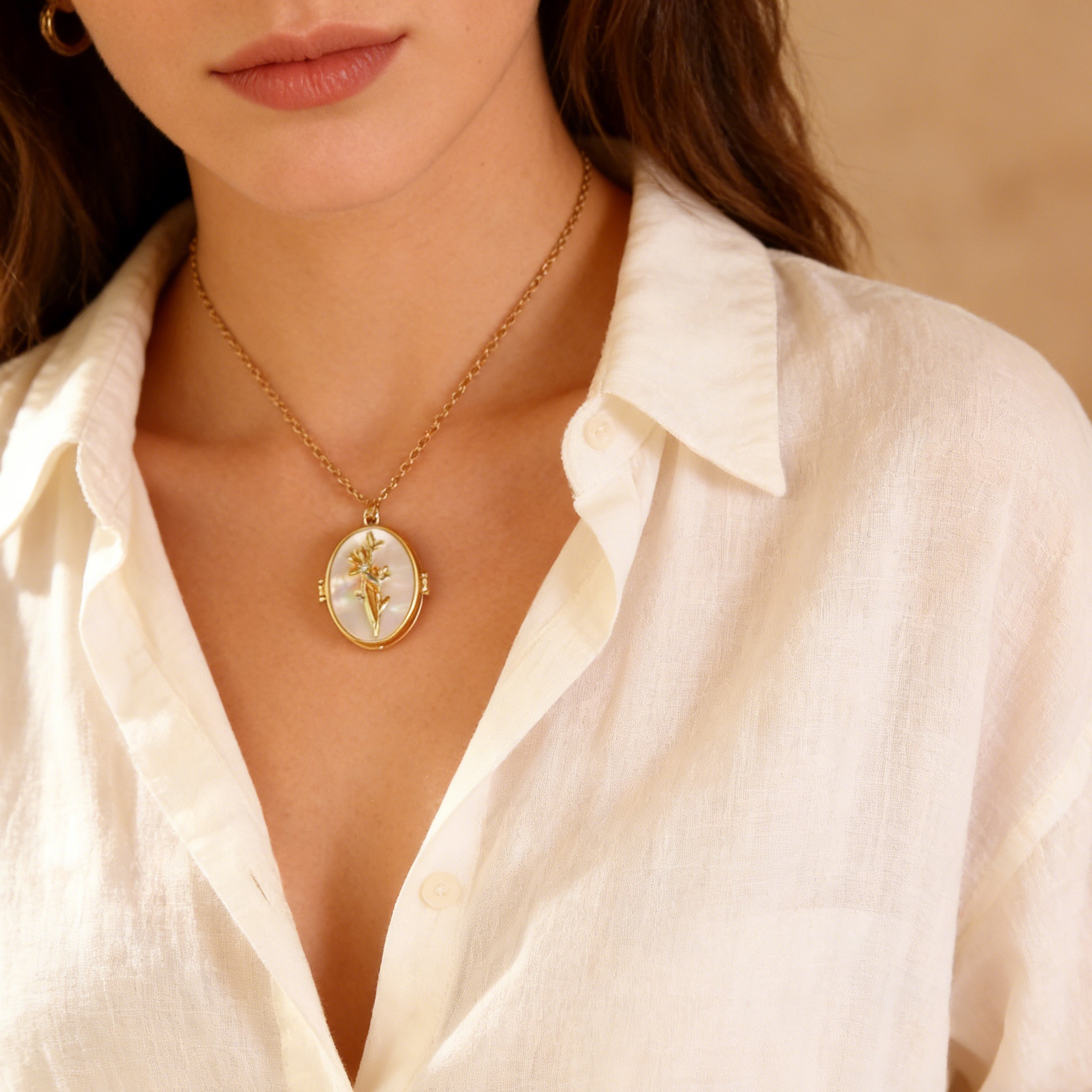 Diamon Birth Flower Custom Col - Birth Flower Necklace 评论和价格