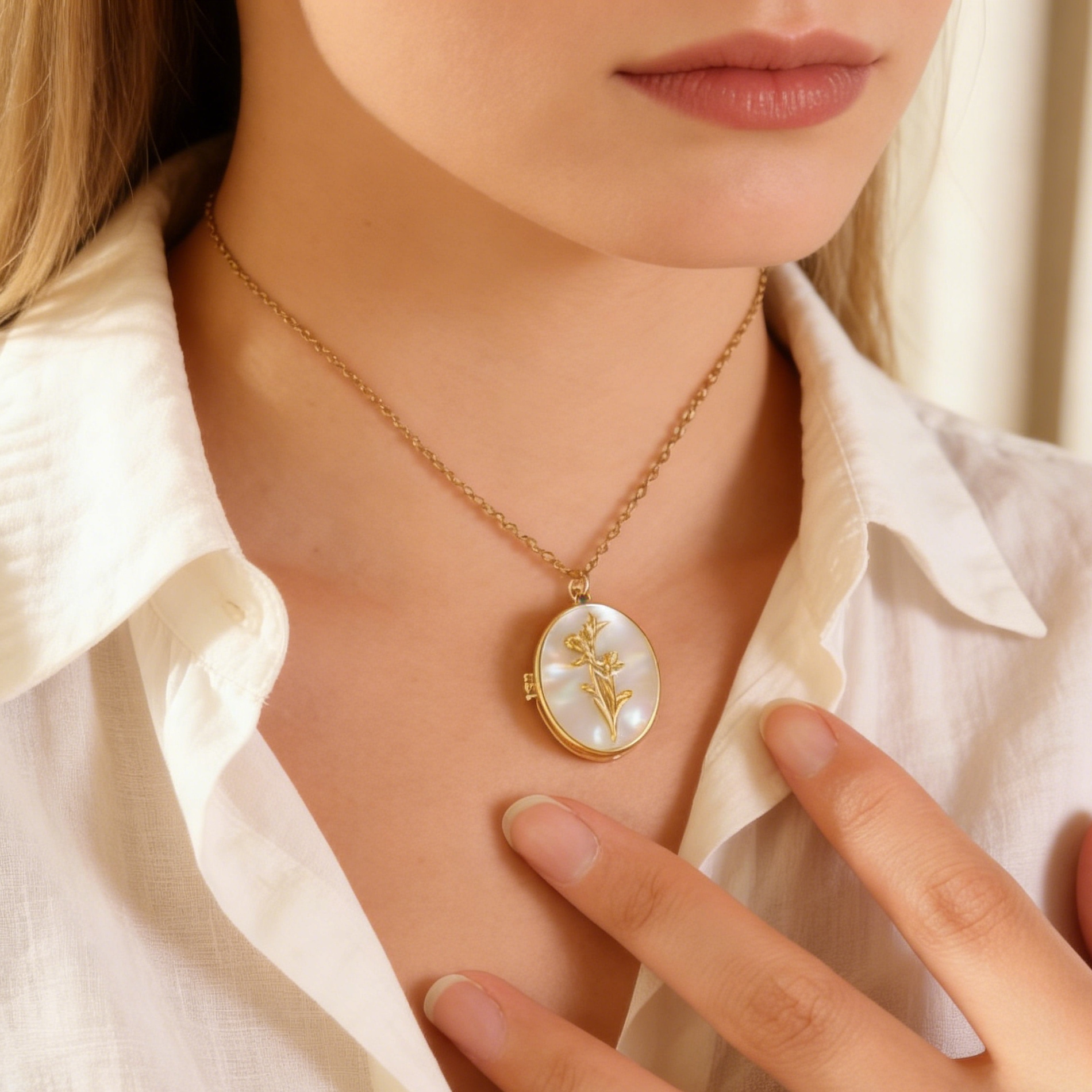 Diamon Birth Flower Custom Col - Birth Flower Necklace 评论和价格
