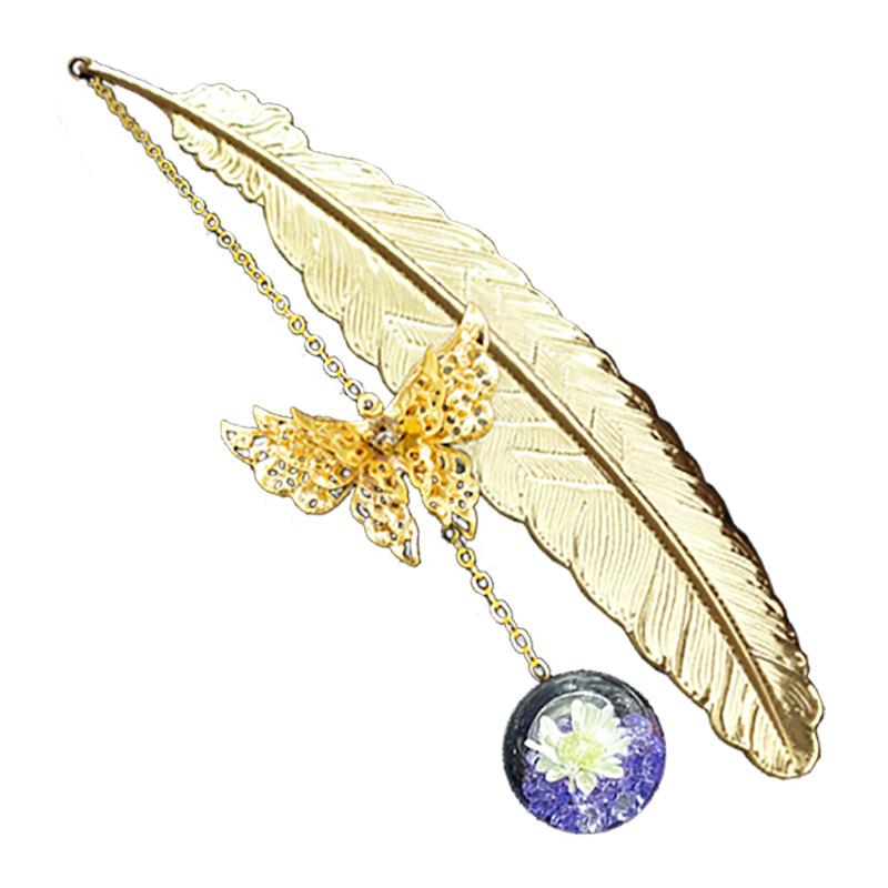 1PC Metal Bookmark Creative Im - Dried Flower Bookmark 评论和价格