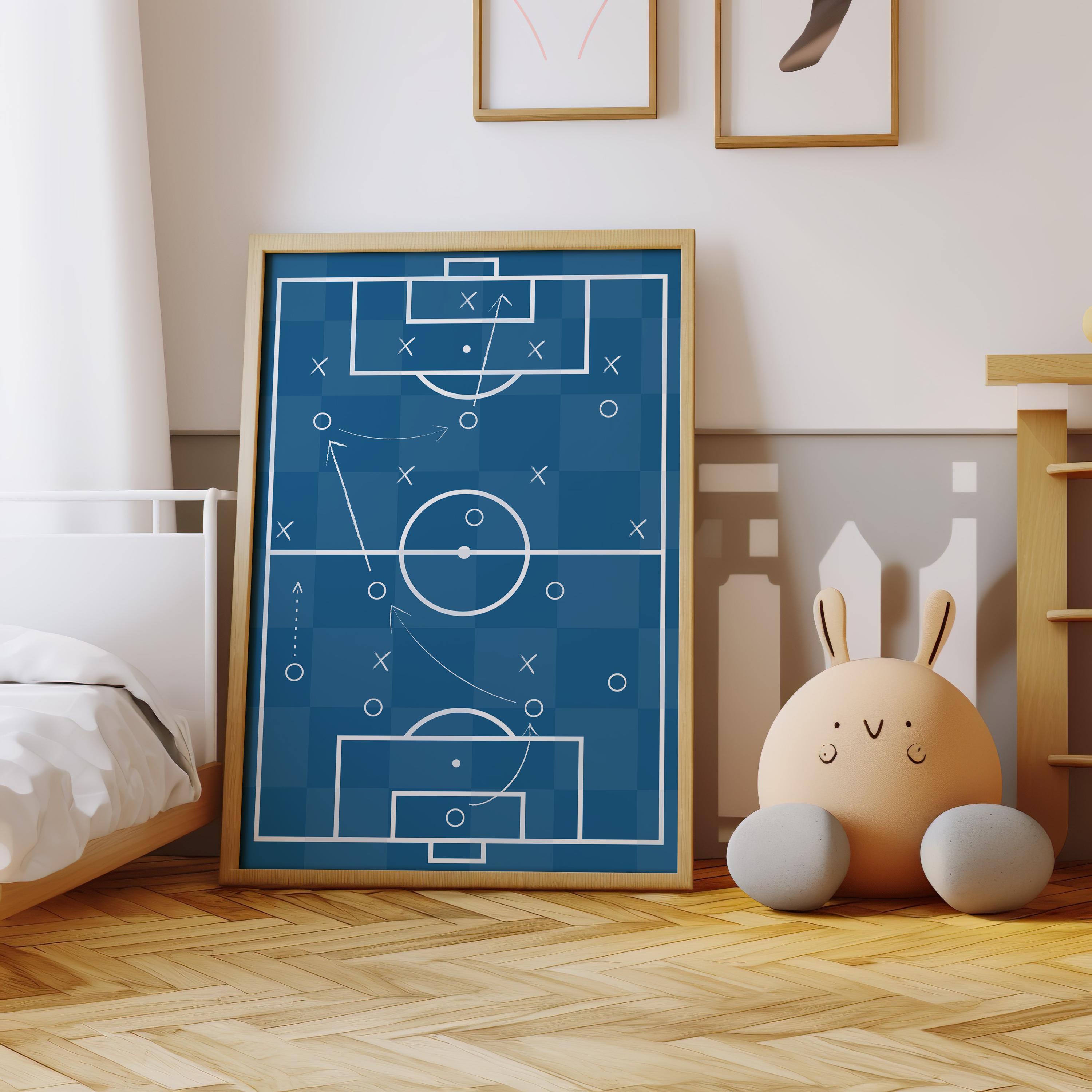 Custom Soccer Wall Art Set Aff - Personalized Name Box 评论和价格