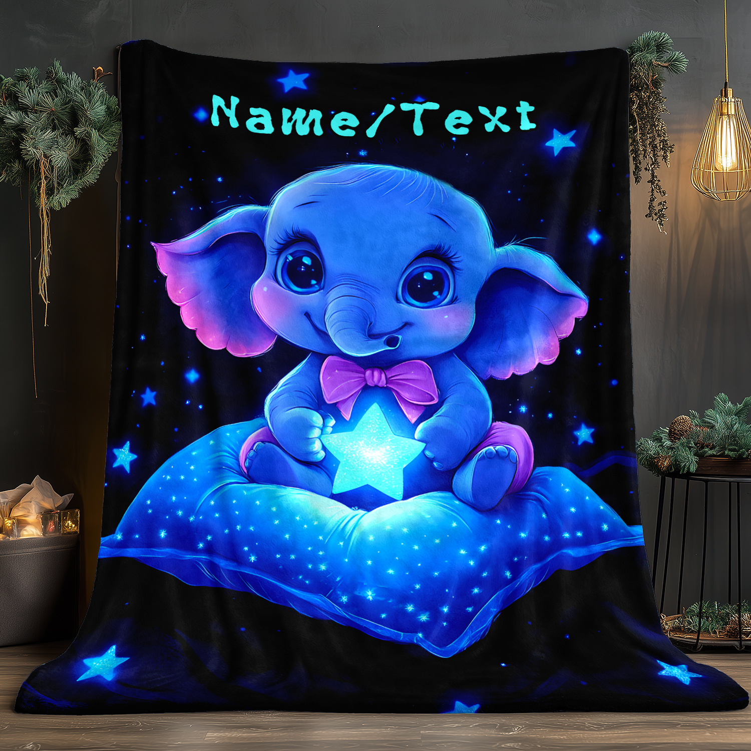 Personalized Cute Blue Elephan - Custom Night Sky 评论和价格