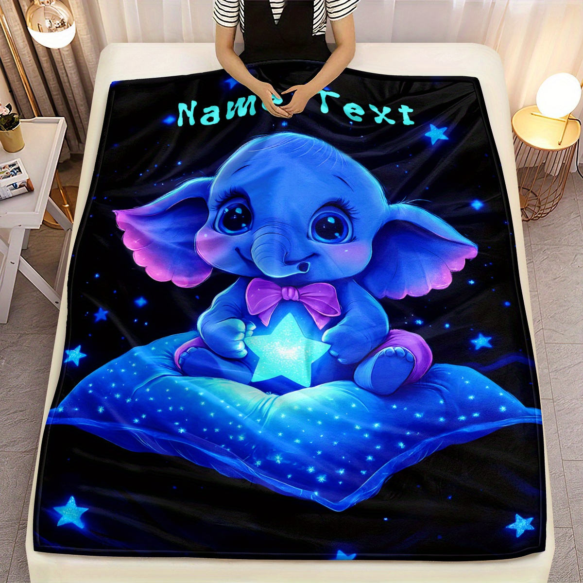 Personalized Cute Blue Elephan - Custom Night Sky 评论和价格