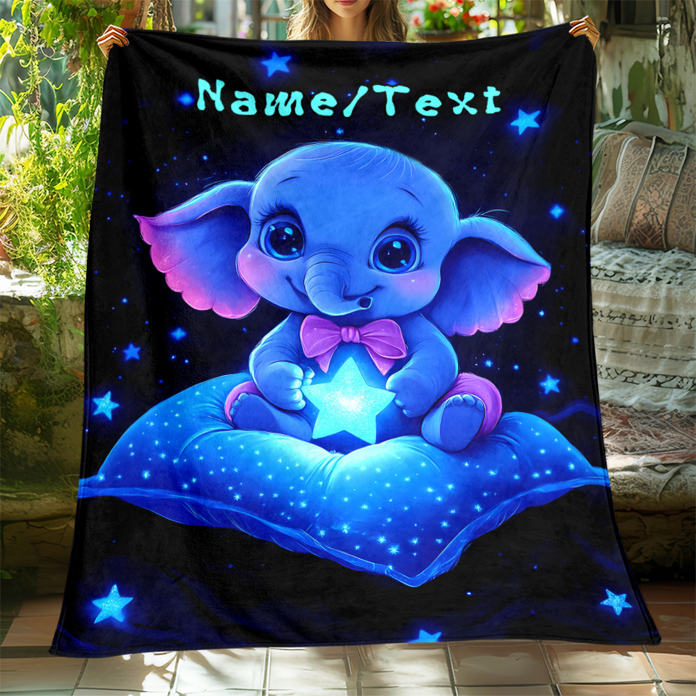 Personalized Cute Blue Elephan - Custom Night Sky 评论和价格