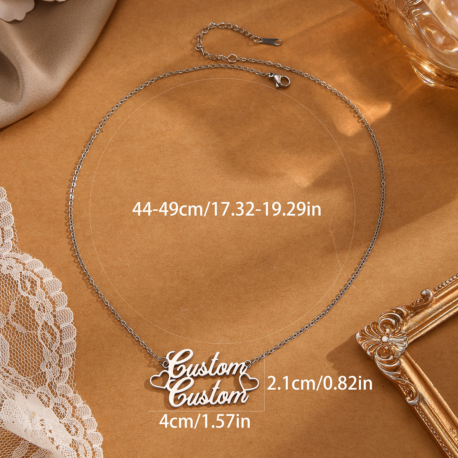 1pc Stainless Steel Customized - Name Necklace Custom 评论和价格