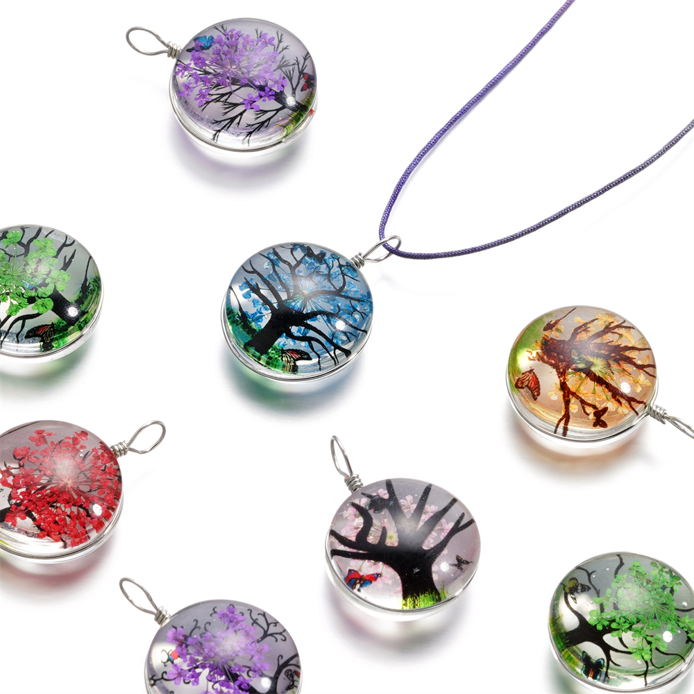 5pcs/lot 20x29mm Jewelry Cryst - Birth Flower Necklace 评论和价格