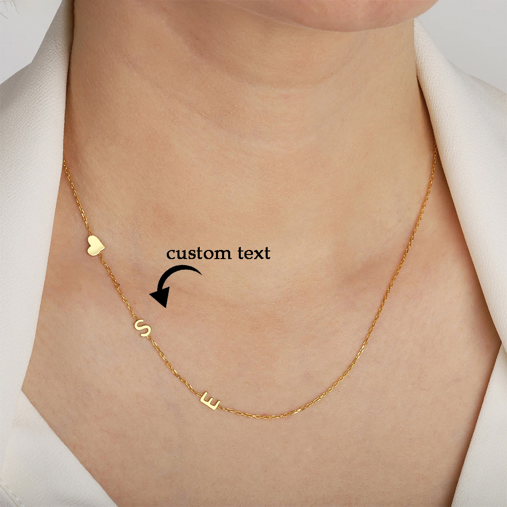 Custom Heart Sideways Letter I - Name Necklace Custom 评论和价格
