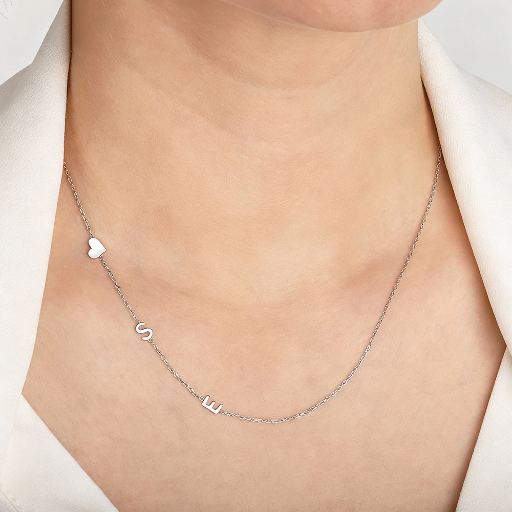 Custom Heart Sideways Letter I - Name Necklace Custom 评论和价格