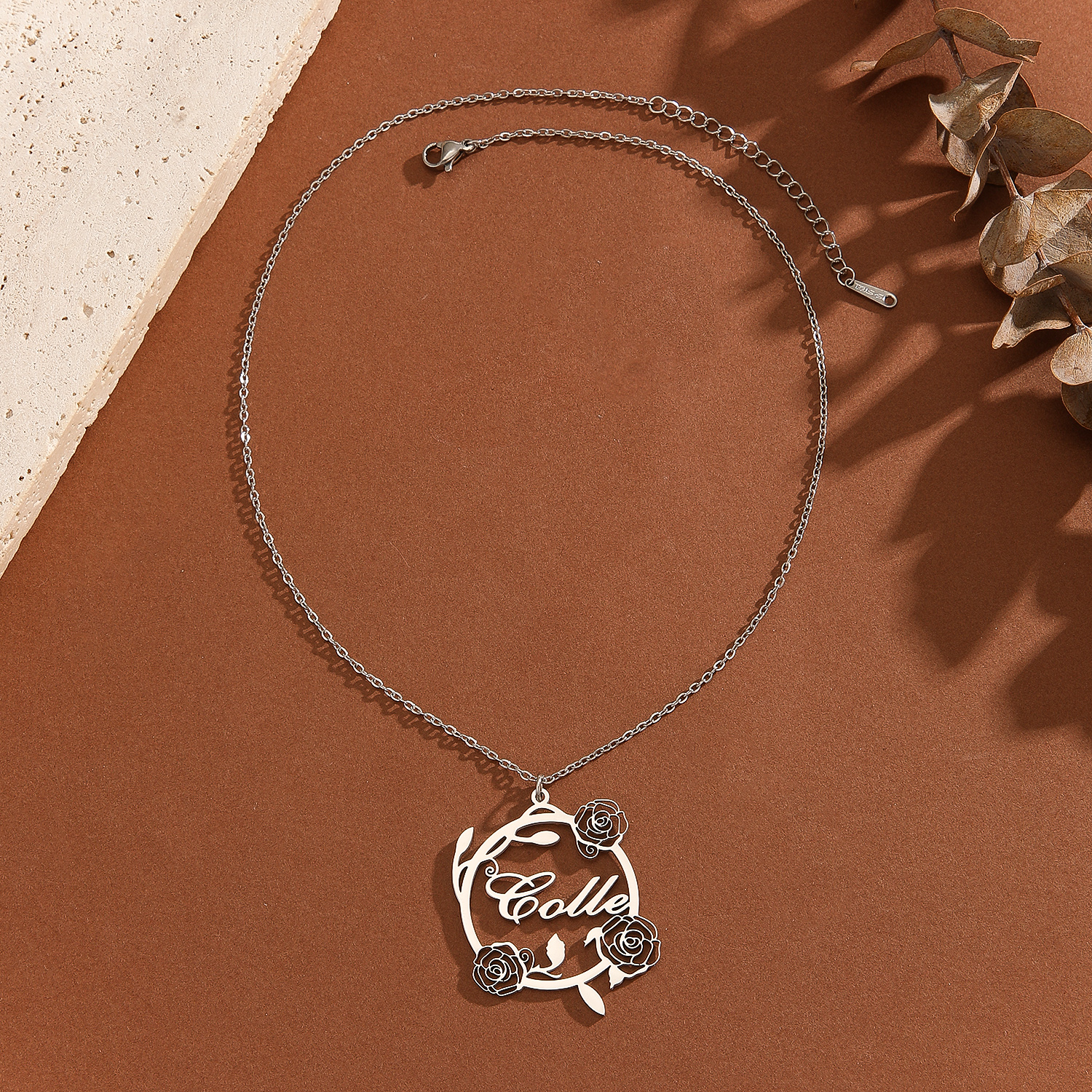 1pc Custom Rose Flower Name Ne - Name Necklace Custom 评论和价格