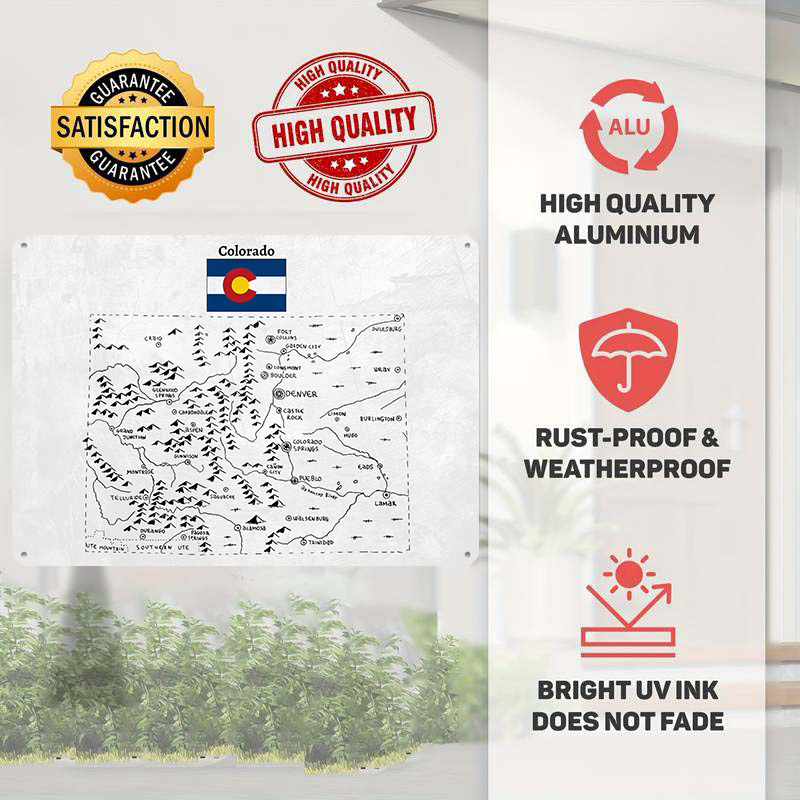 Hand Drawn Map of Colorado 3D  - Custom Map Poster 评论和价格