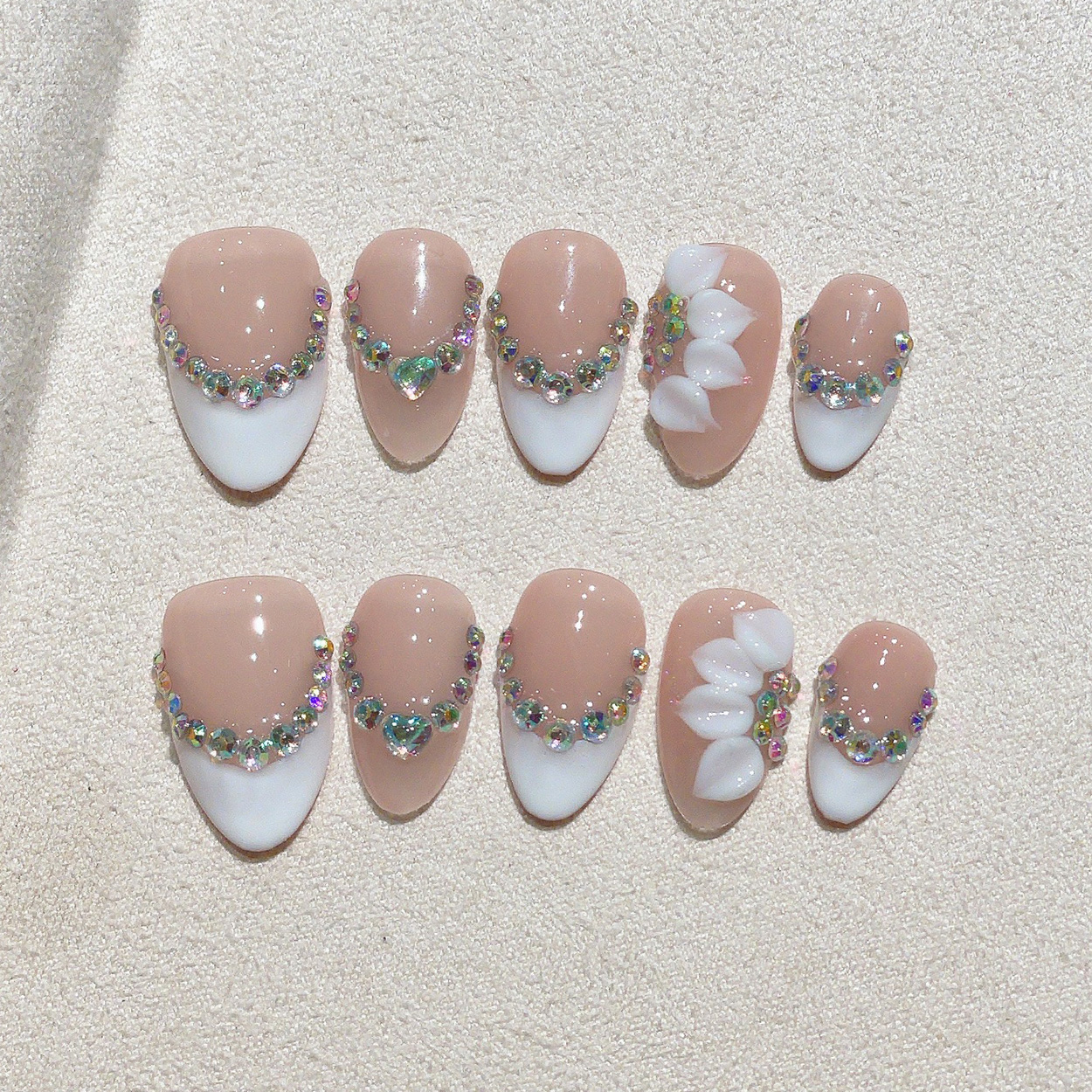 10pcs Short Almond Handmade Pr - Pressed Flower Art 评论和价格