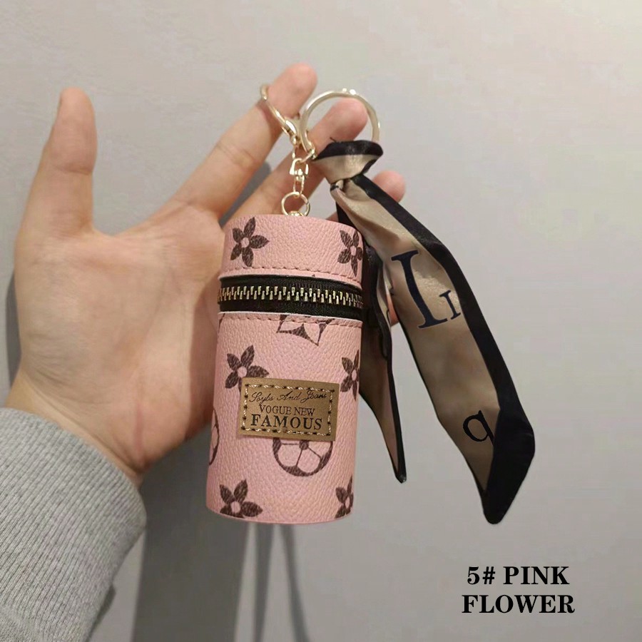 1pc Monogram Print Lipstick Ho - Monogram Keychain Leather 评论和价格