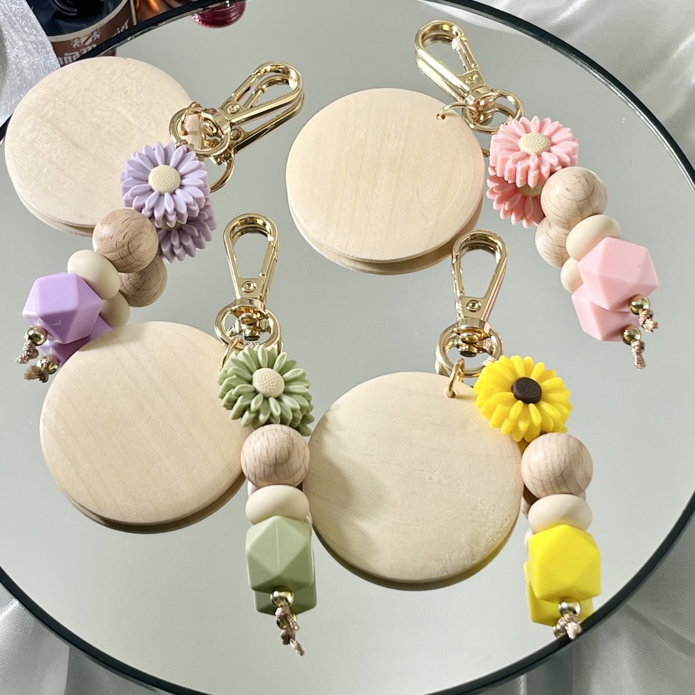 Creative Bamboo Pendant Keycha - Initial Ring Custom 评论和价格