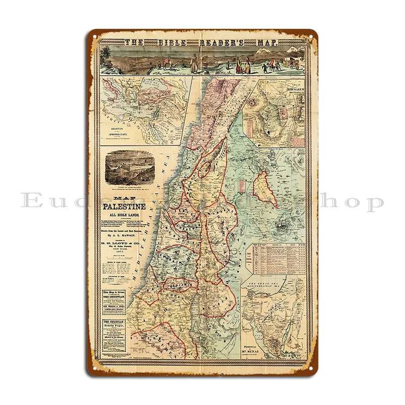 Map Of Palestine And All Bible - Custom Map Poster 评论和价格