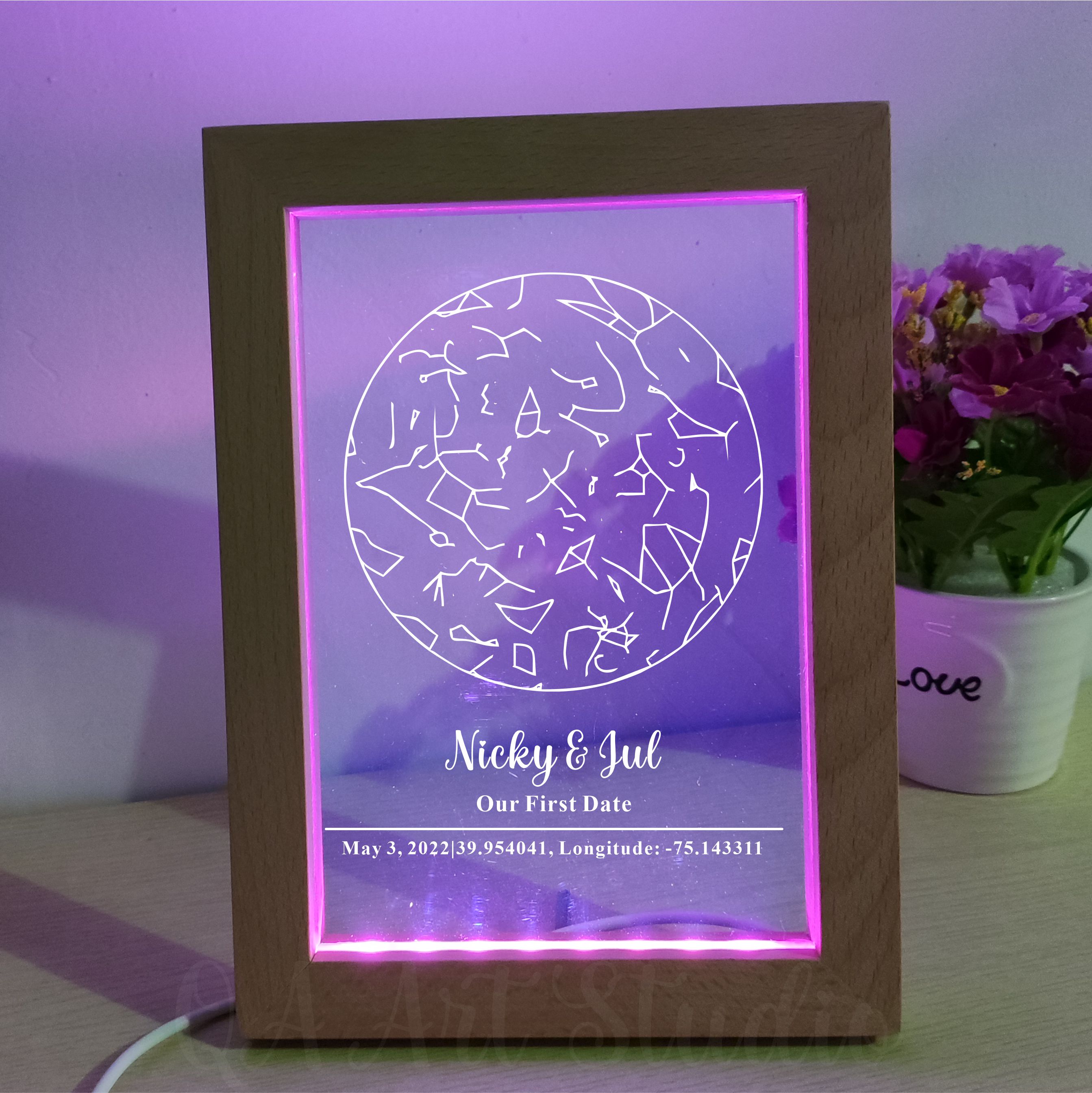Personalized Wooden Acrylic Ni - Custom Star Map 评论和价格