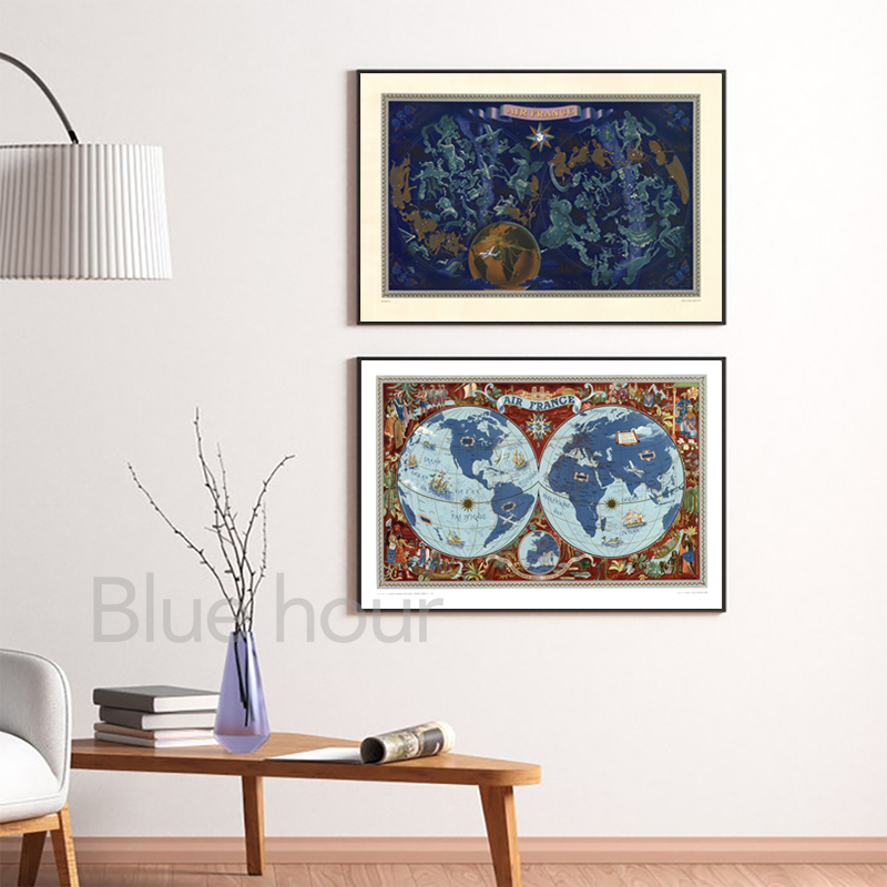 French Double Hemisphere World - Custom Star Map 评论和价格