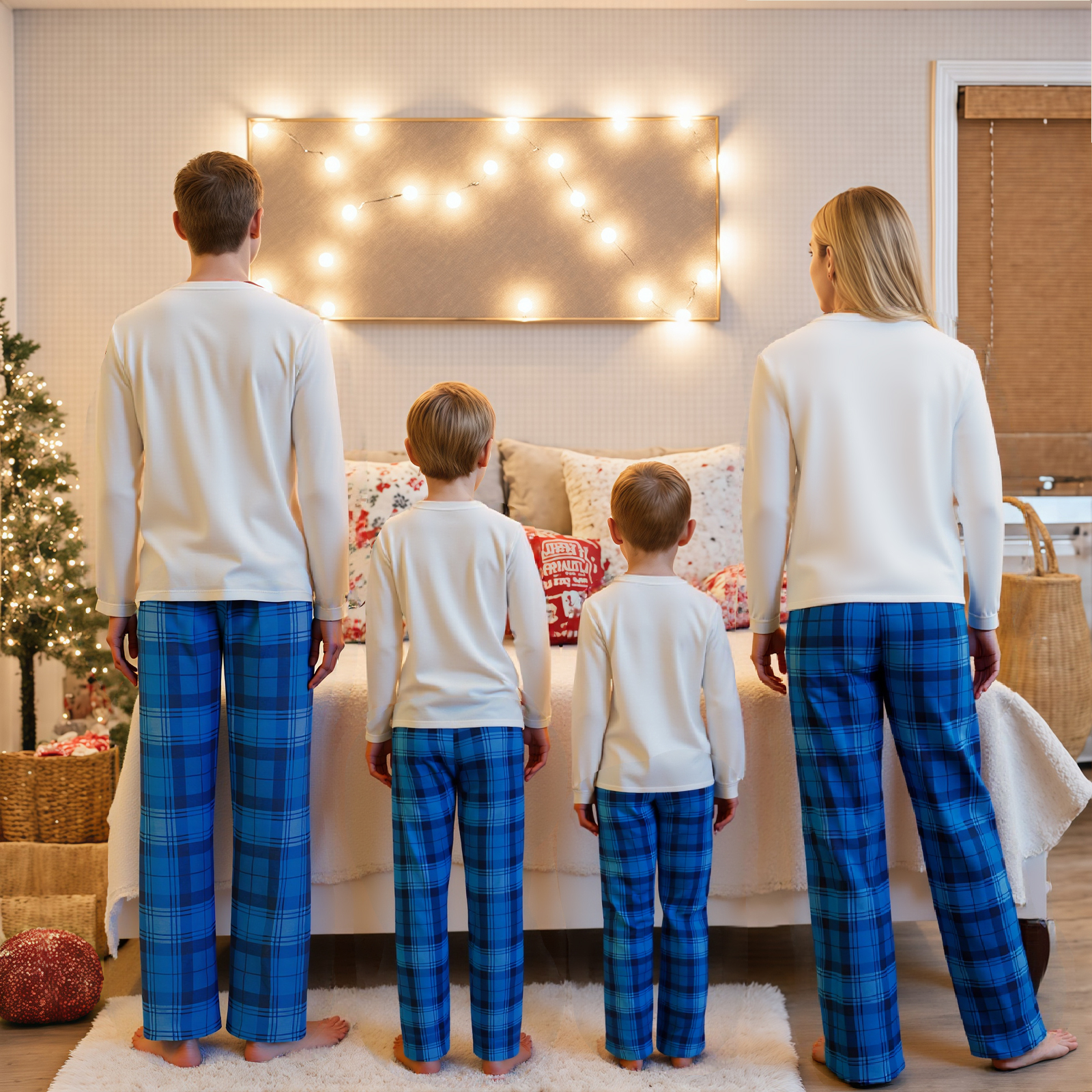 Family Matching Christmas Paja - Family Tree Print 评论和价格