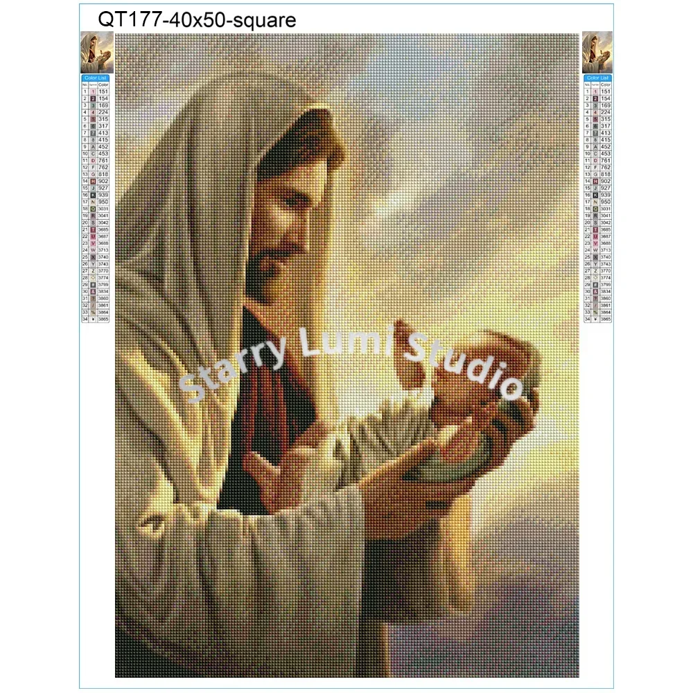 5D Full Square Painting God Mo - Photo Mosaic Print 评论和价格