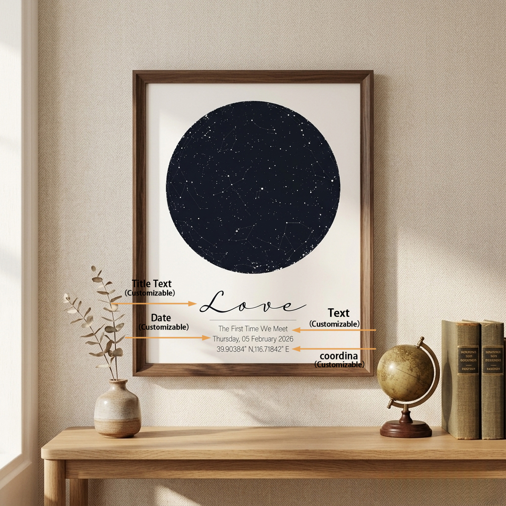 Personalized Star Map Print Cu - Custom Star Map 评论和价格