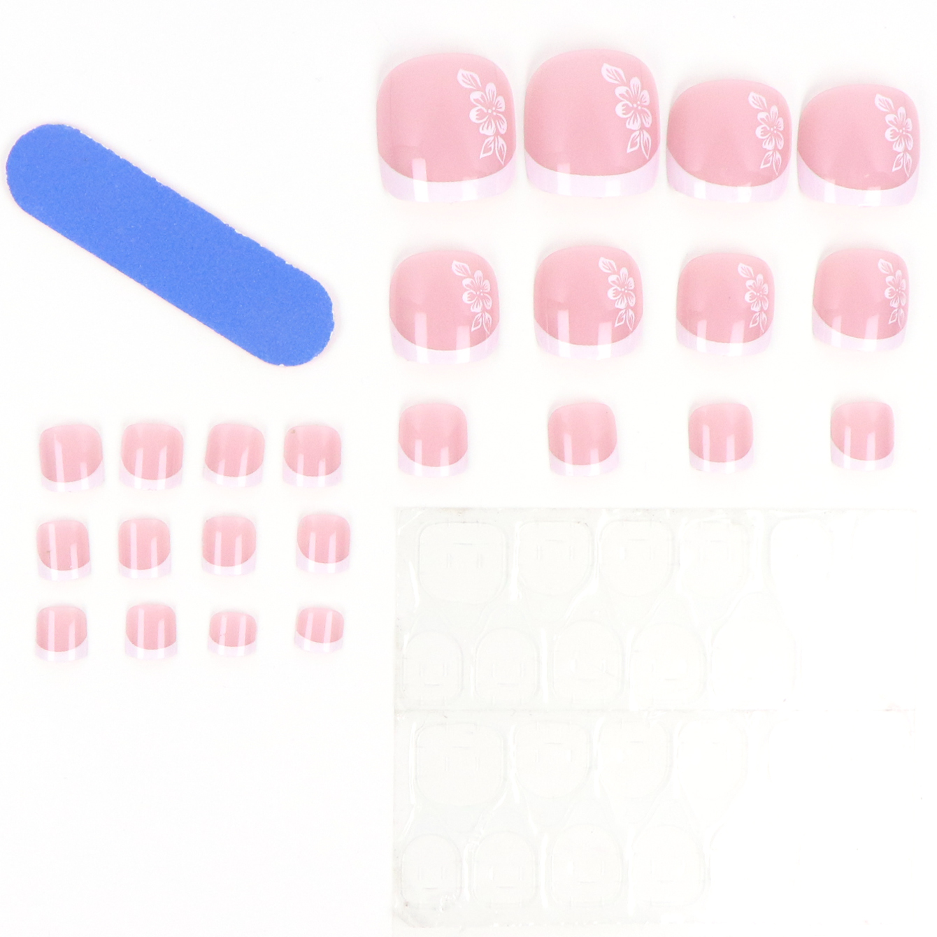 24PCS Short Square Pink With A - Pressed Flower Art 评论和价格