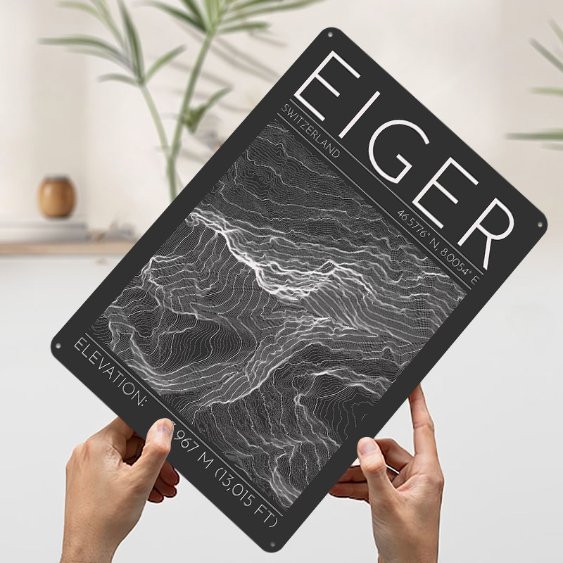 Eiger Mountain Topographic Con - Custom Map Poster 评论和价格