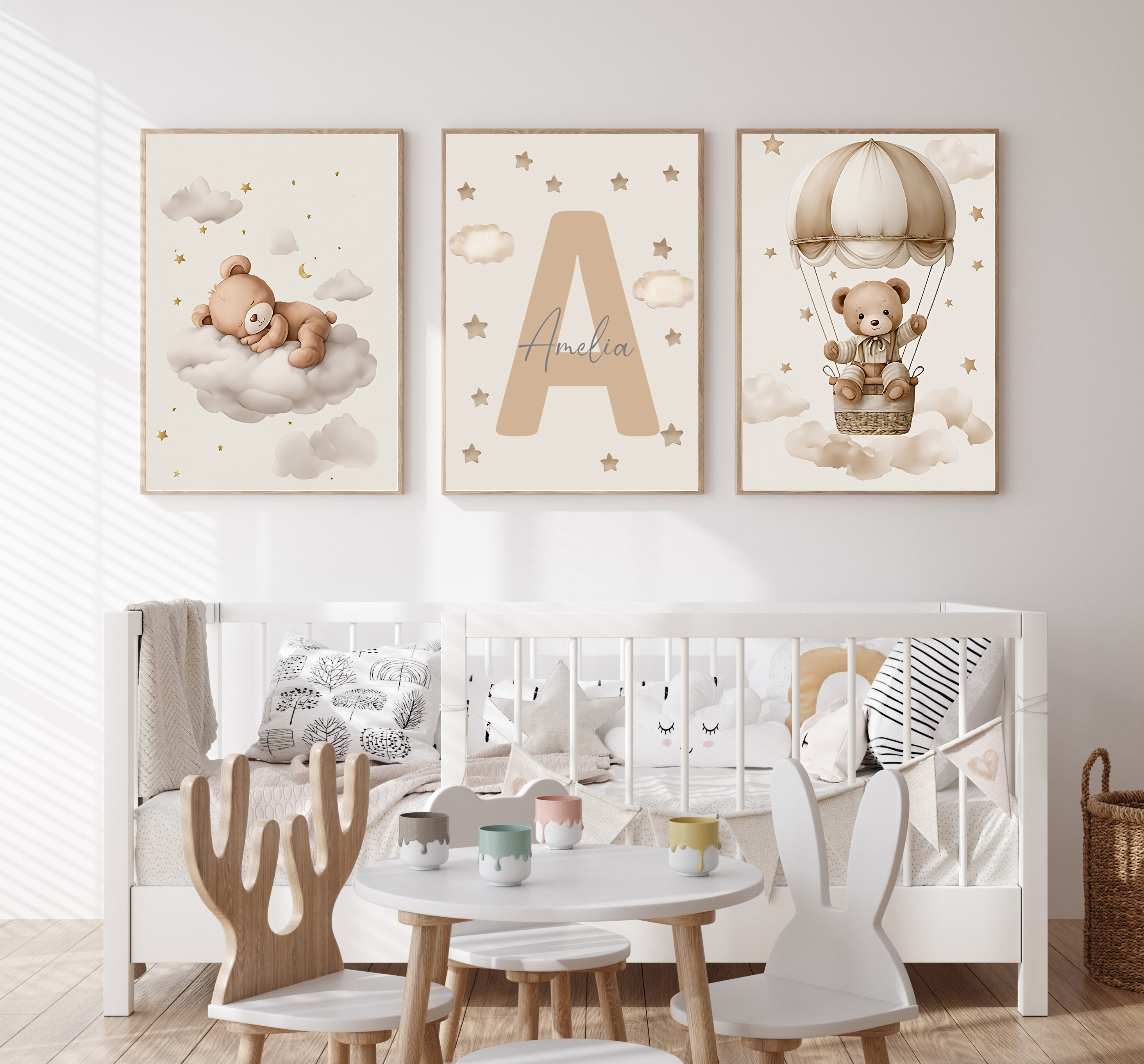3pcs/set Bohemian Teddy Bear A - Personalized Name Box 评论和价格